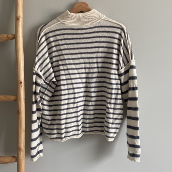 Madewell mockneck cropped stripe sweater Sz medium - Picture 4 of 6
